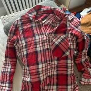Zara red plaid button down